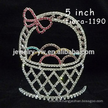 fashion metal silver plated crystal basket shape accessories for women